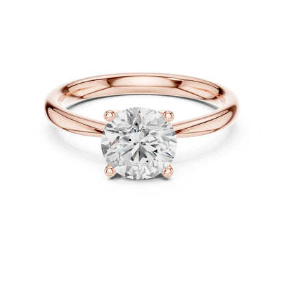 Round Lab Grown Diamond Solitaire Engagement Ring
