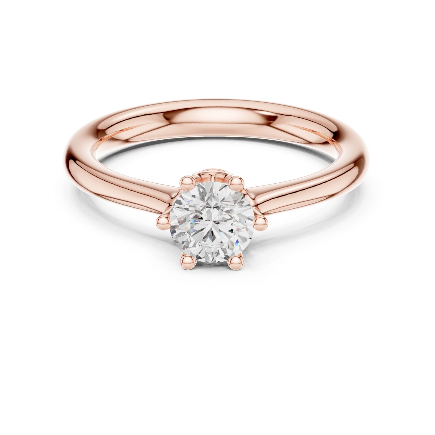 Round Lab Grown Diamond Solitaire Engagement Ring
