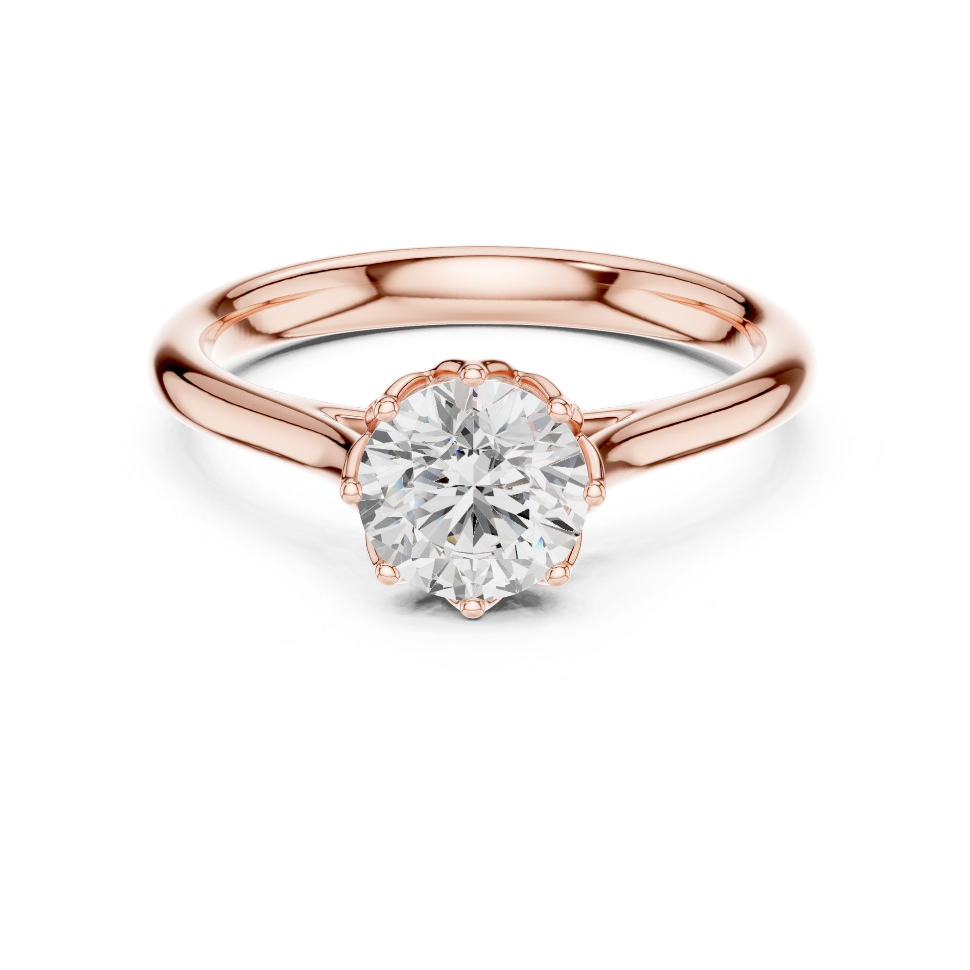 Round Lab Grown Diamond Solitaire Engagement Ring