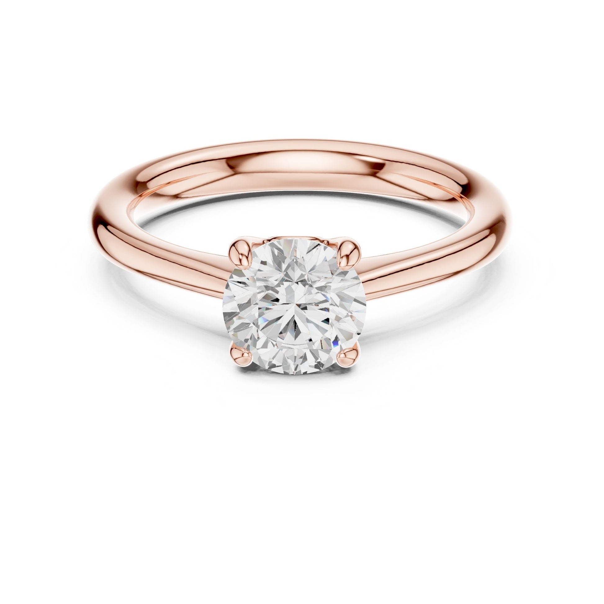 Round Lab Grown Diamond Solitaire Engagement Ring