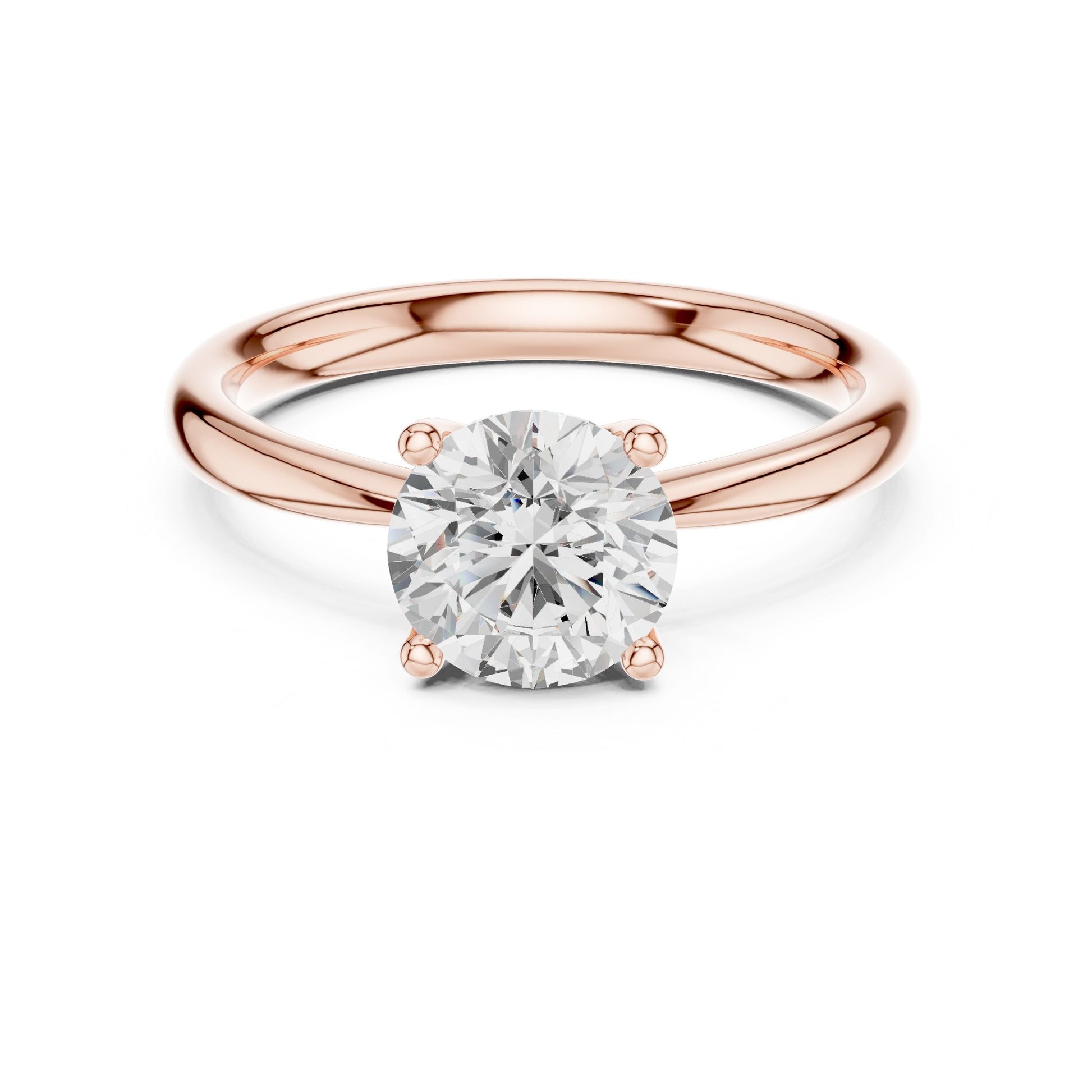 Round Lab Grown Diamond Solitaire Engagement Ring