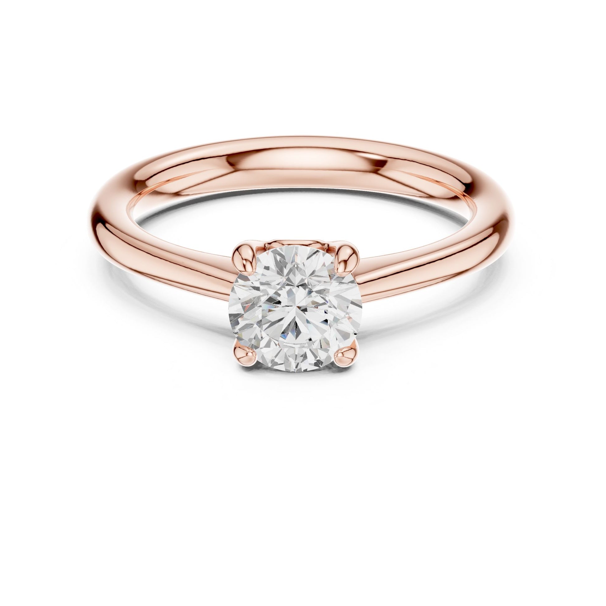 Round Lab Grown Diamond Solitaire Engagement Ring
