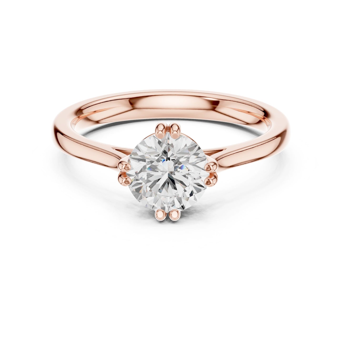 Round Lab Grown Diamond Solitaire Engagement Ring