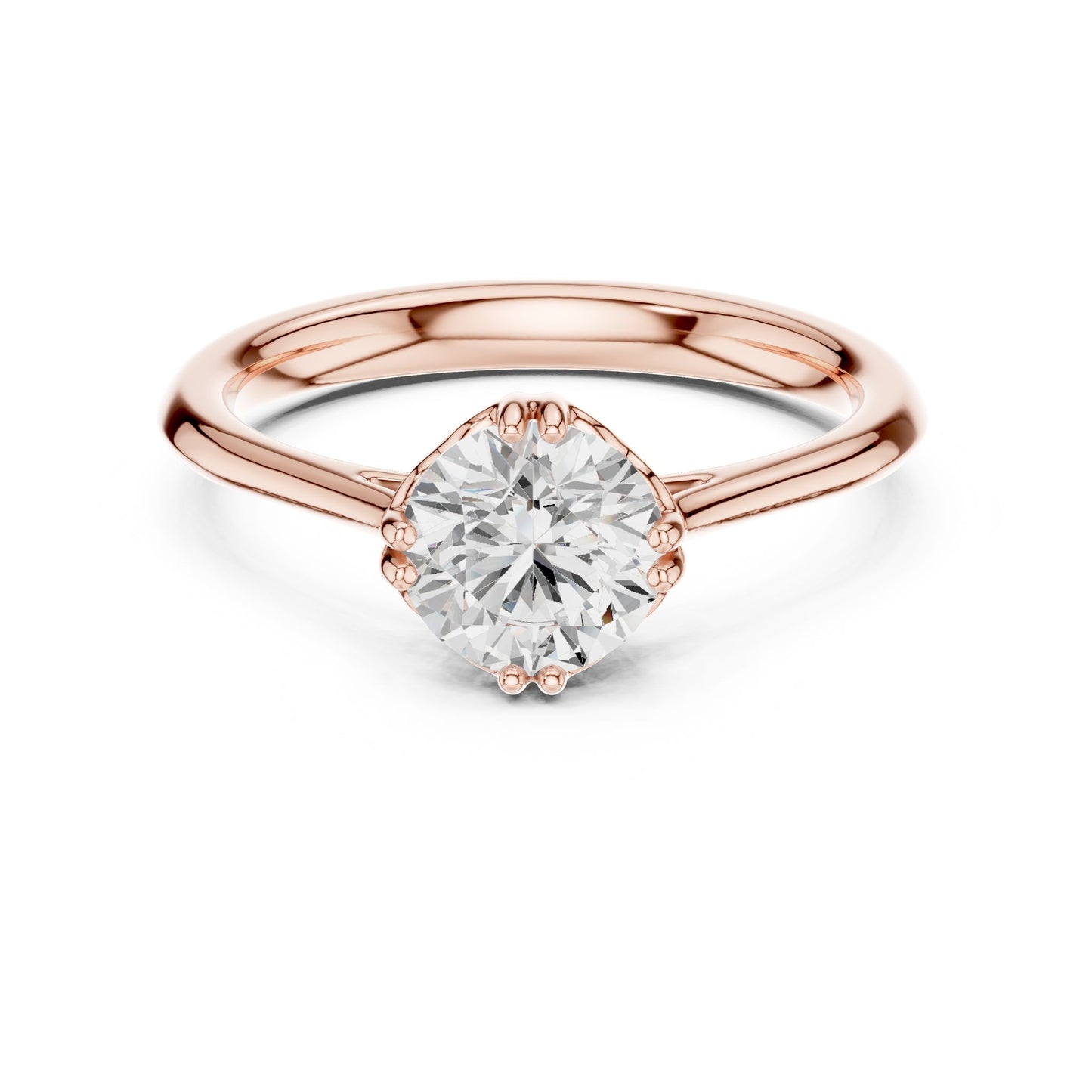 Round Lab Grown Diamond Solitaire Engagement Ring