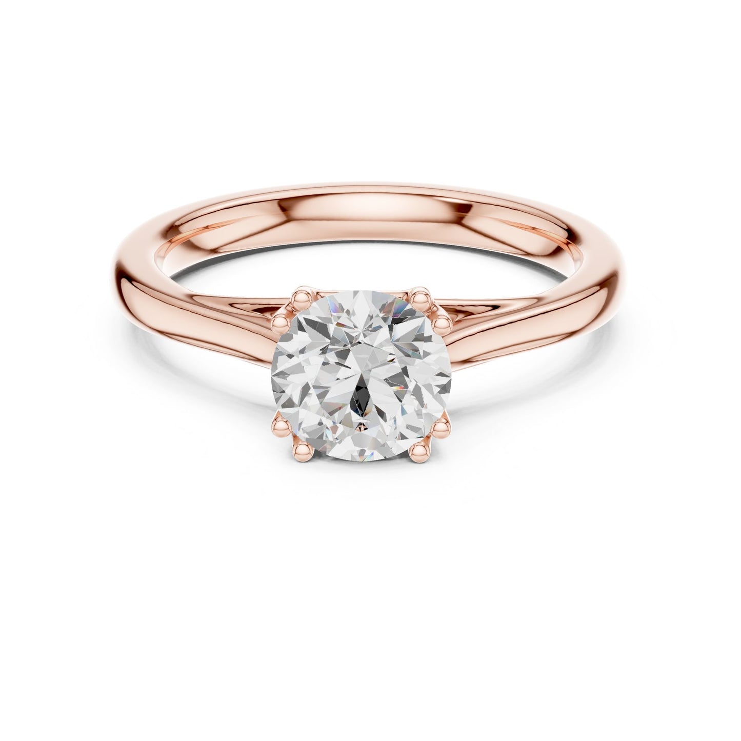 Round Lab Grown Diamond Solitaire Engagement Ring
