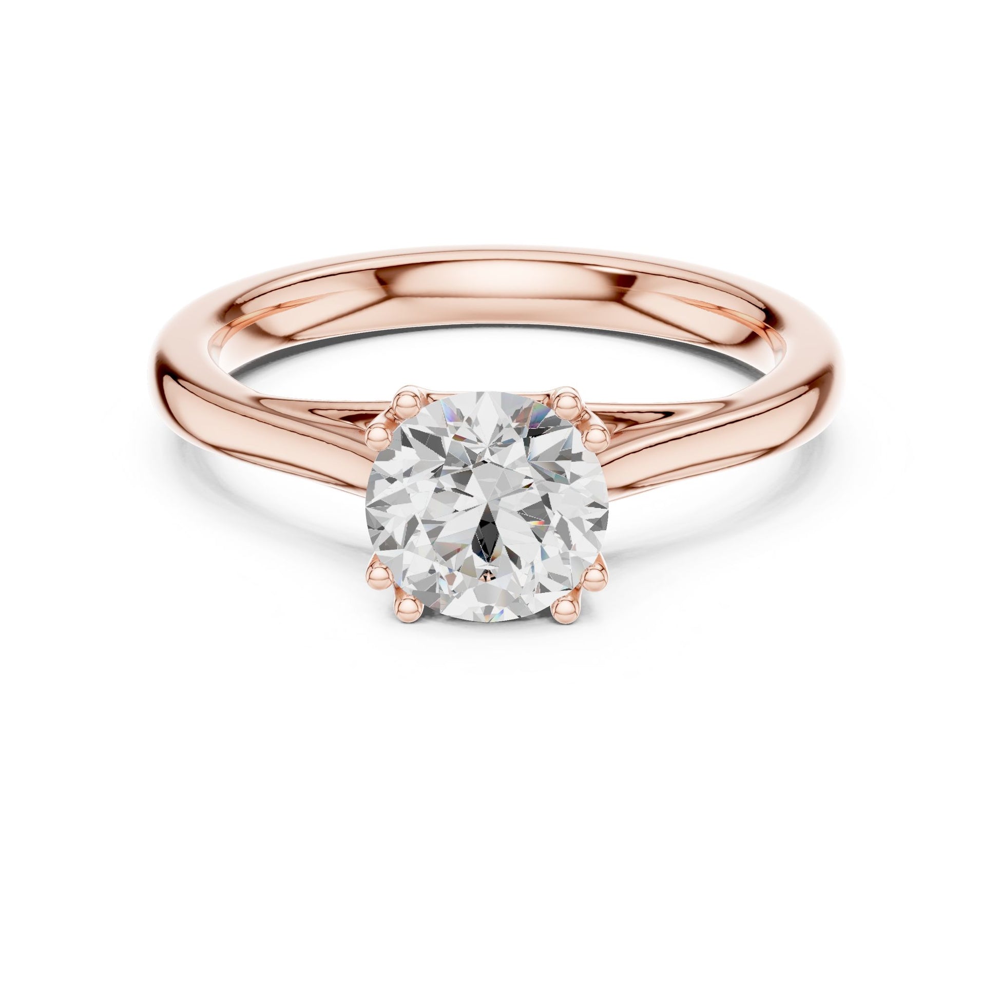 Round Lab Grown Diamond Solitaire Engagement Ring
