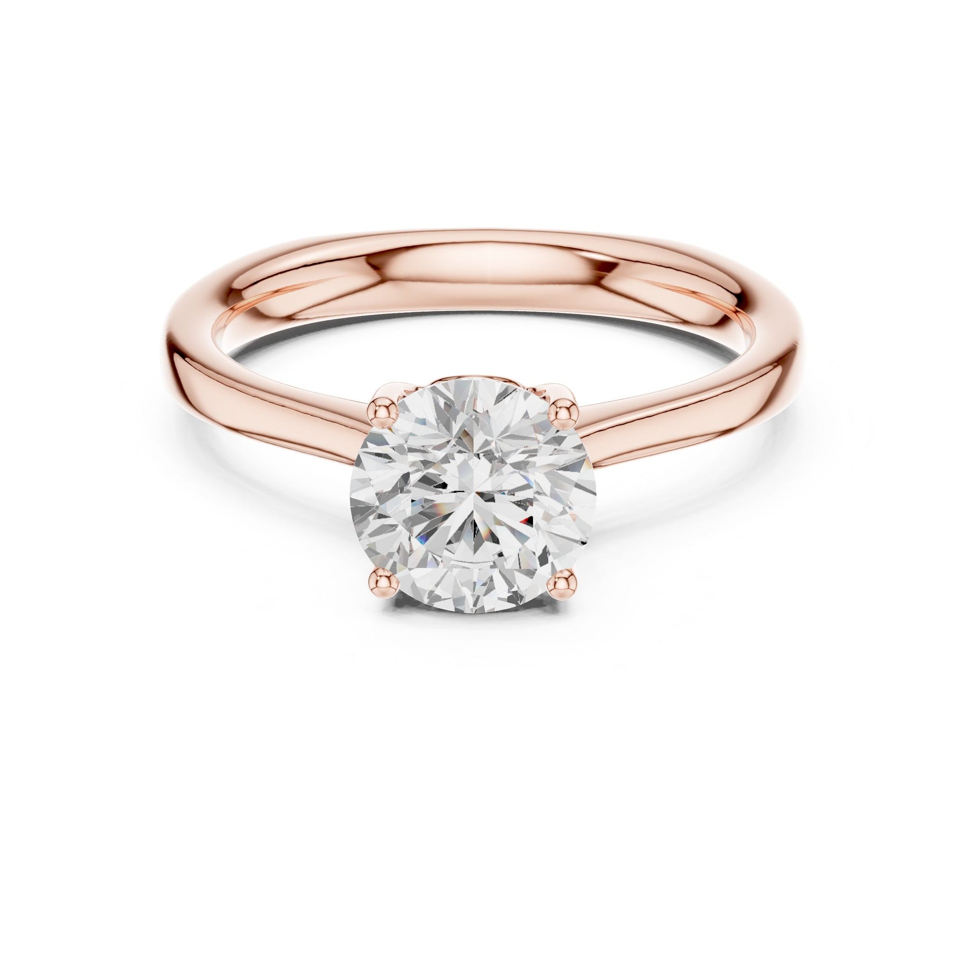 Round Lab Grown Diamond Solitaire Engagement Ring