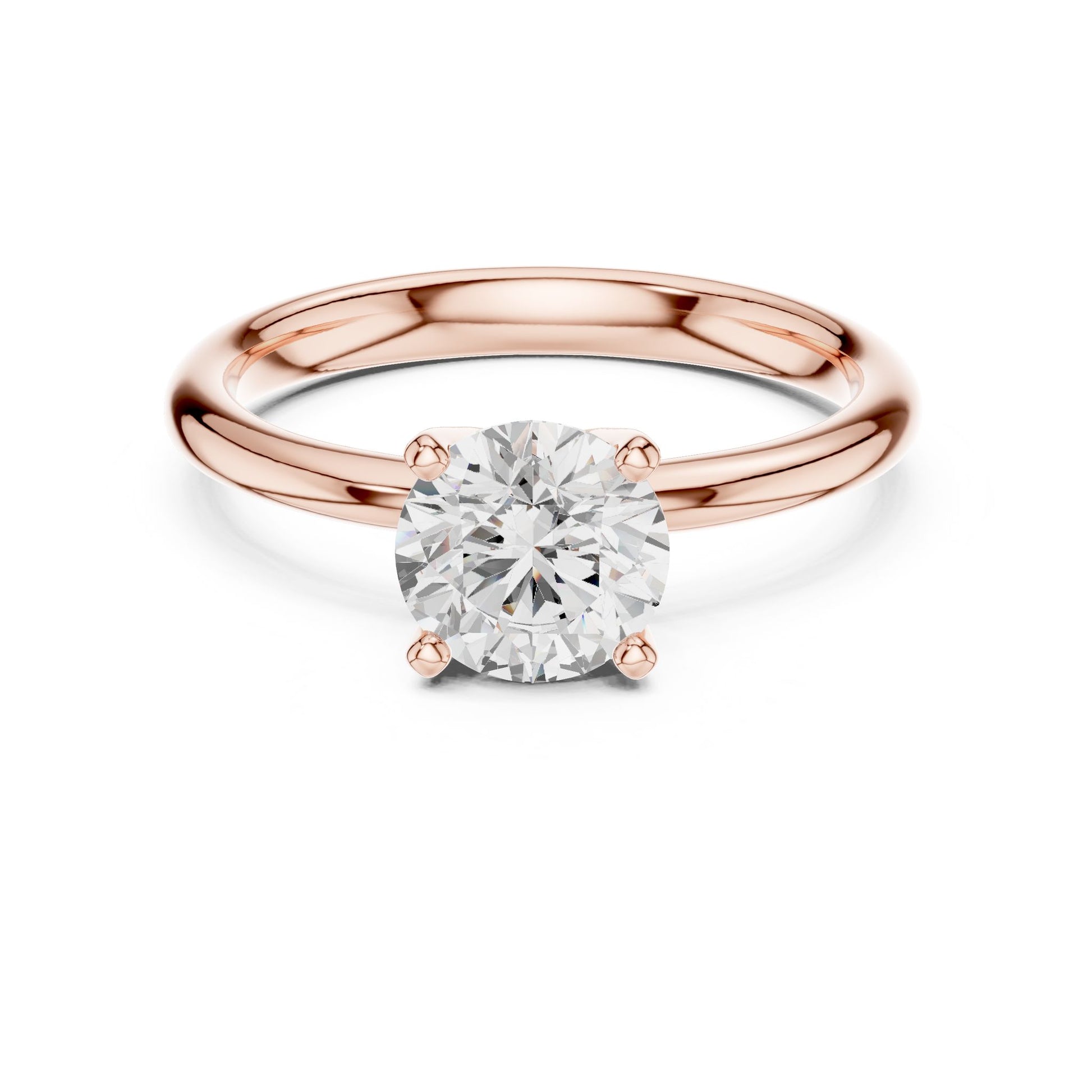 Round Lab Grown Diamond Solitaire Engagement Ring