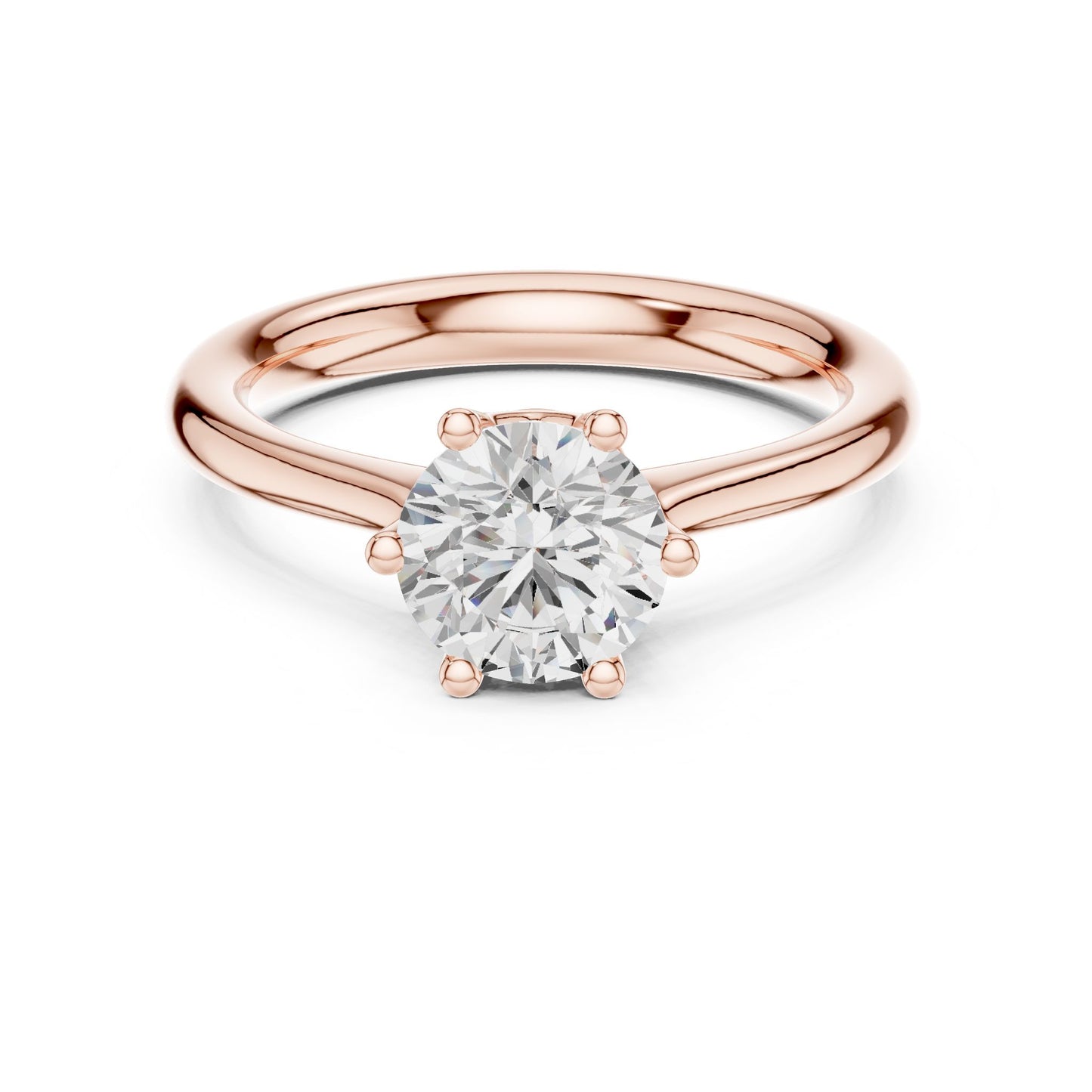 Round Lab Grown Diamond Solitaire Engagement Ring
