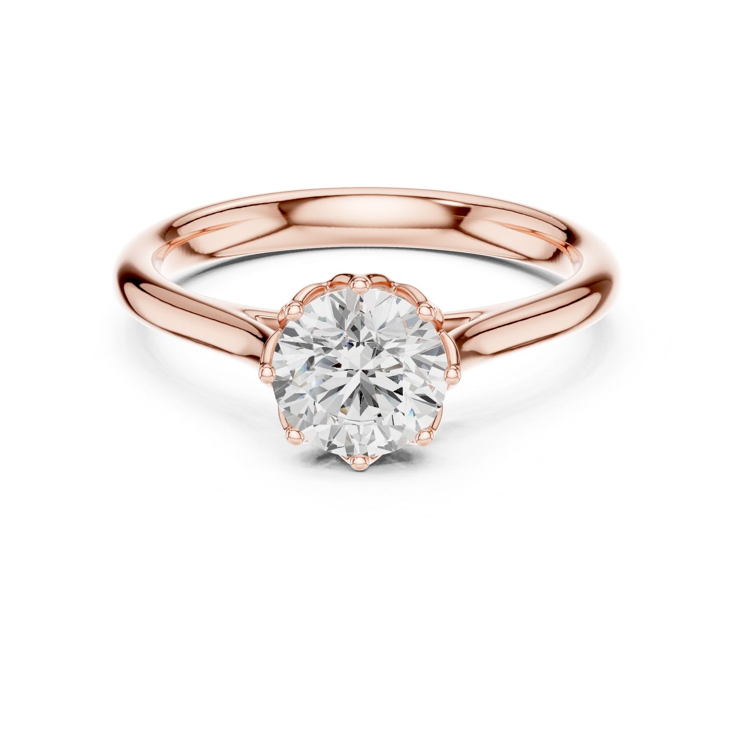 Round Lab Grown Diamond Solitaire Engagement Ring