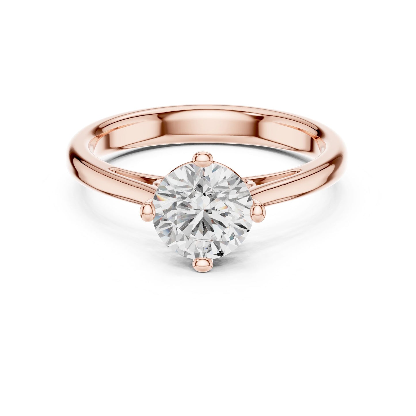 Round Lab Grown Diamond Solitaire Engagement Ring