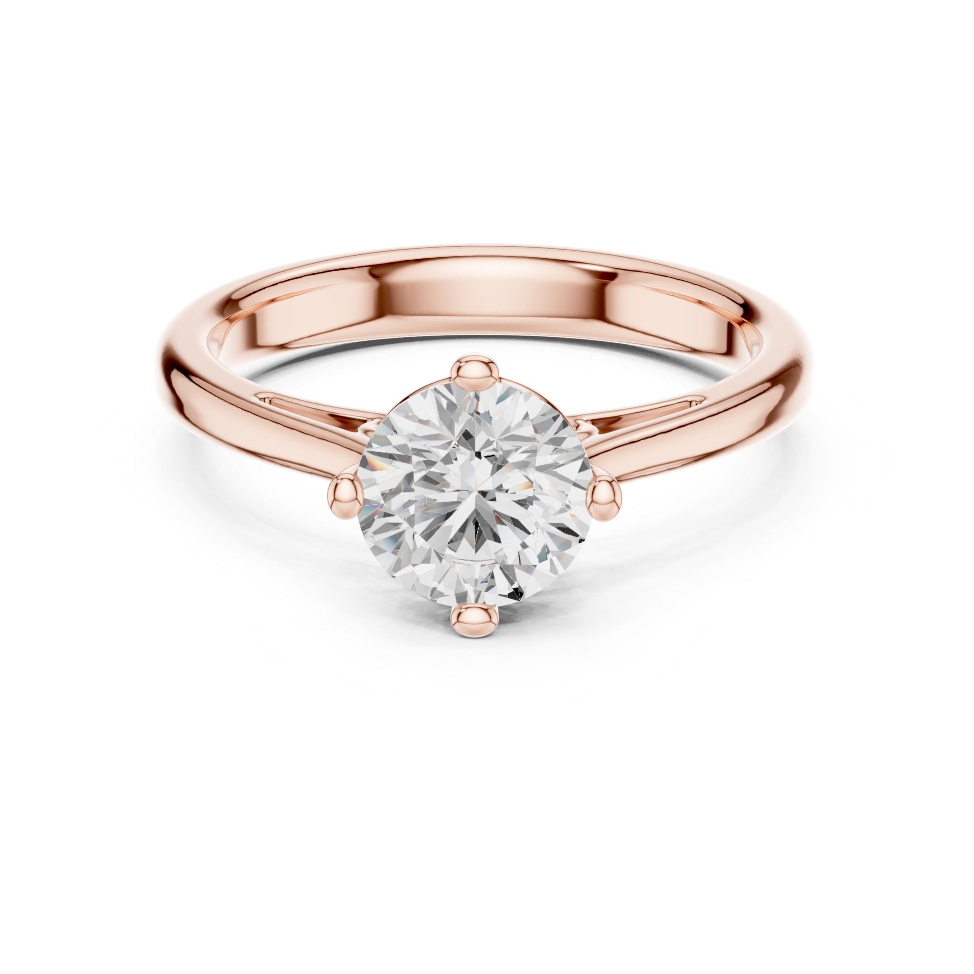 Round Lab Grown Diamond Solitaire Engagement Ring