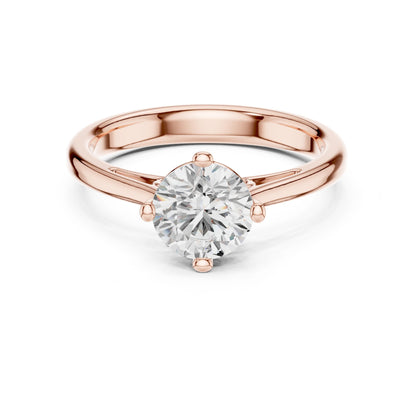 Round Lab Grown Diamond Solitaire Engagement Ring