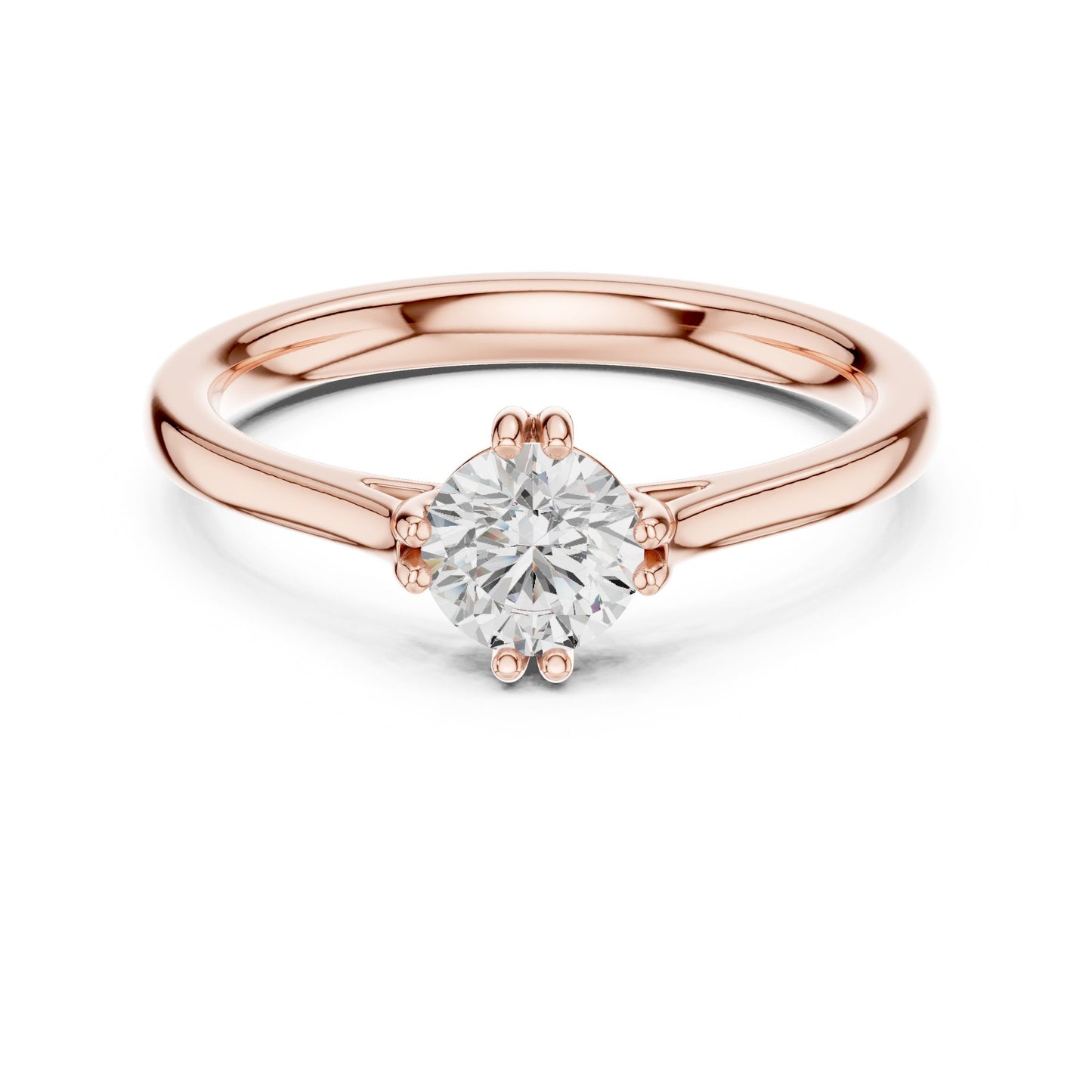 Round Lab Grown Diamond Solitaire Engagement Ring