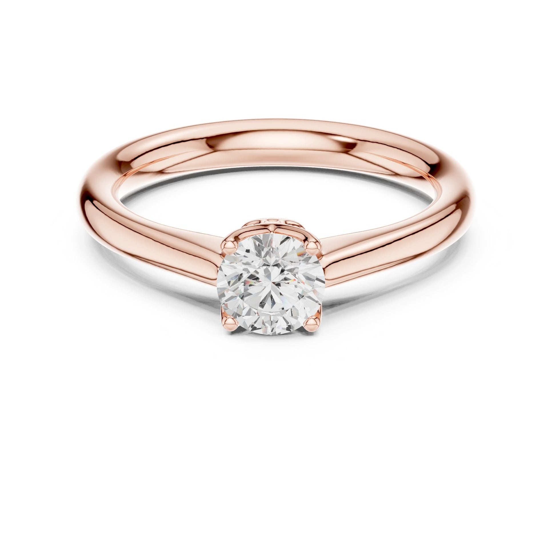 Round Lab Grown Diamond Solitaire Engagement Ring