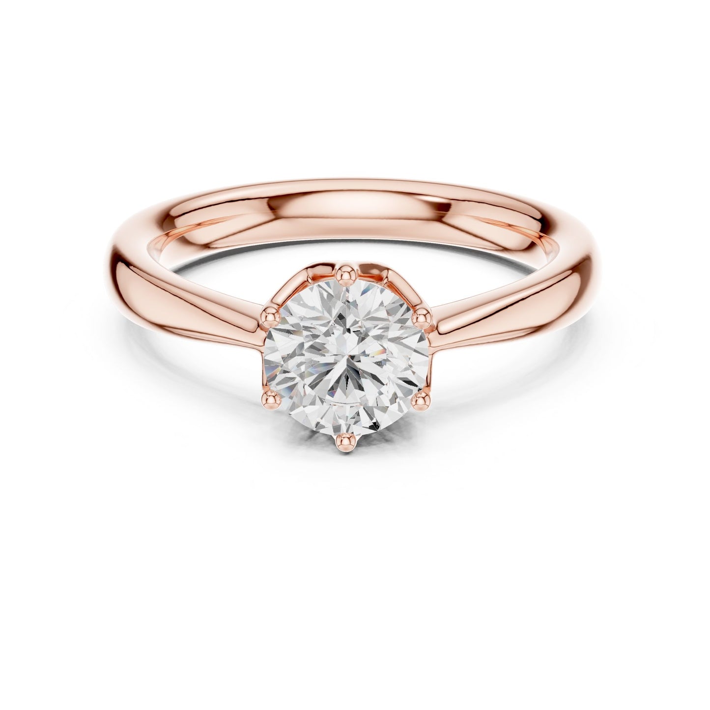 Round Lab Grown Diamond Solitaire Engagement Ring