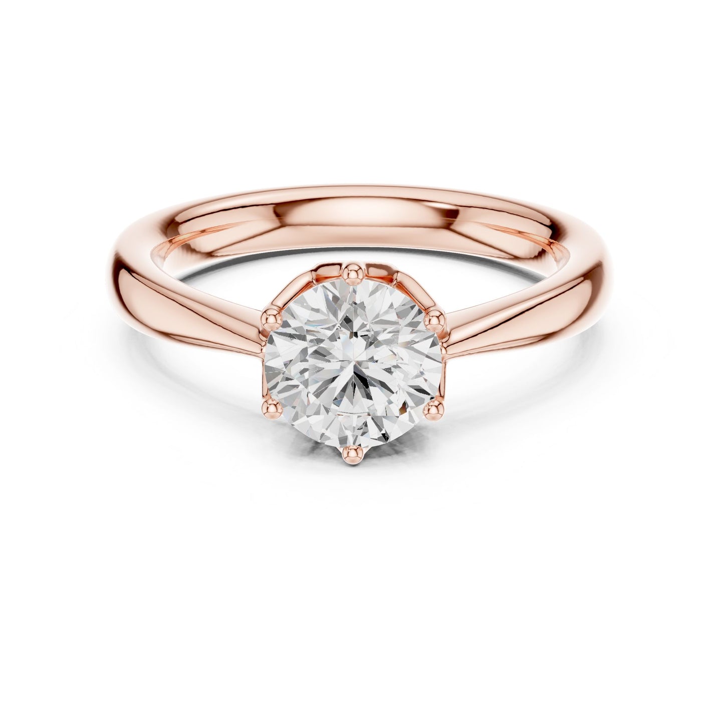 Round Lab Grown Diamond Solitaire Engagement Ring