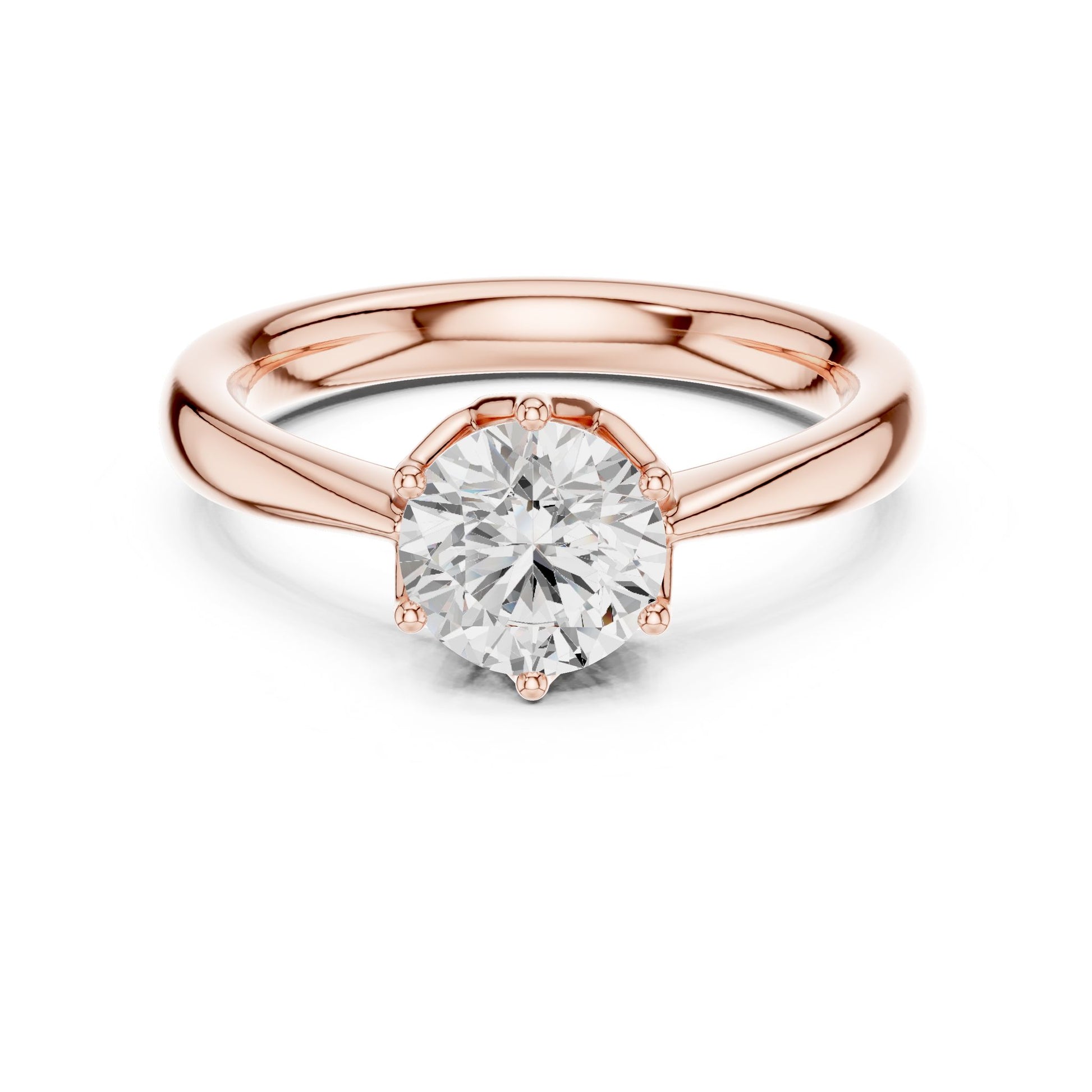Round Lab Grown Diamond Solitaire Engagement Ring