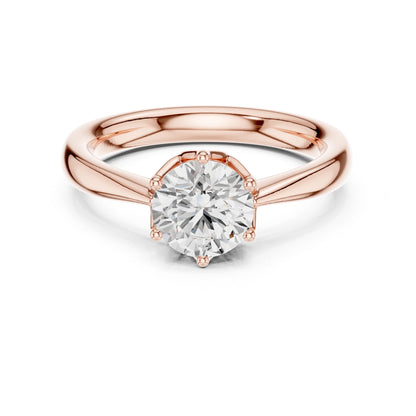 Round Lab Grown Diamond Solitaire Engagement Ring