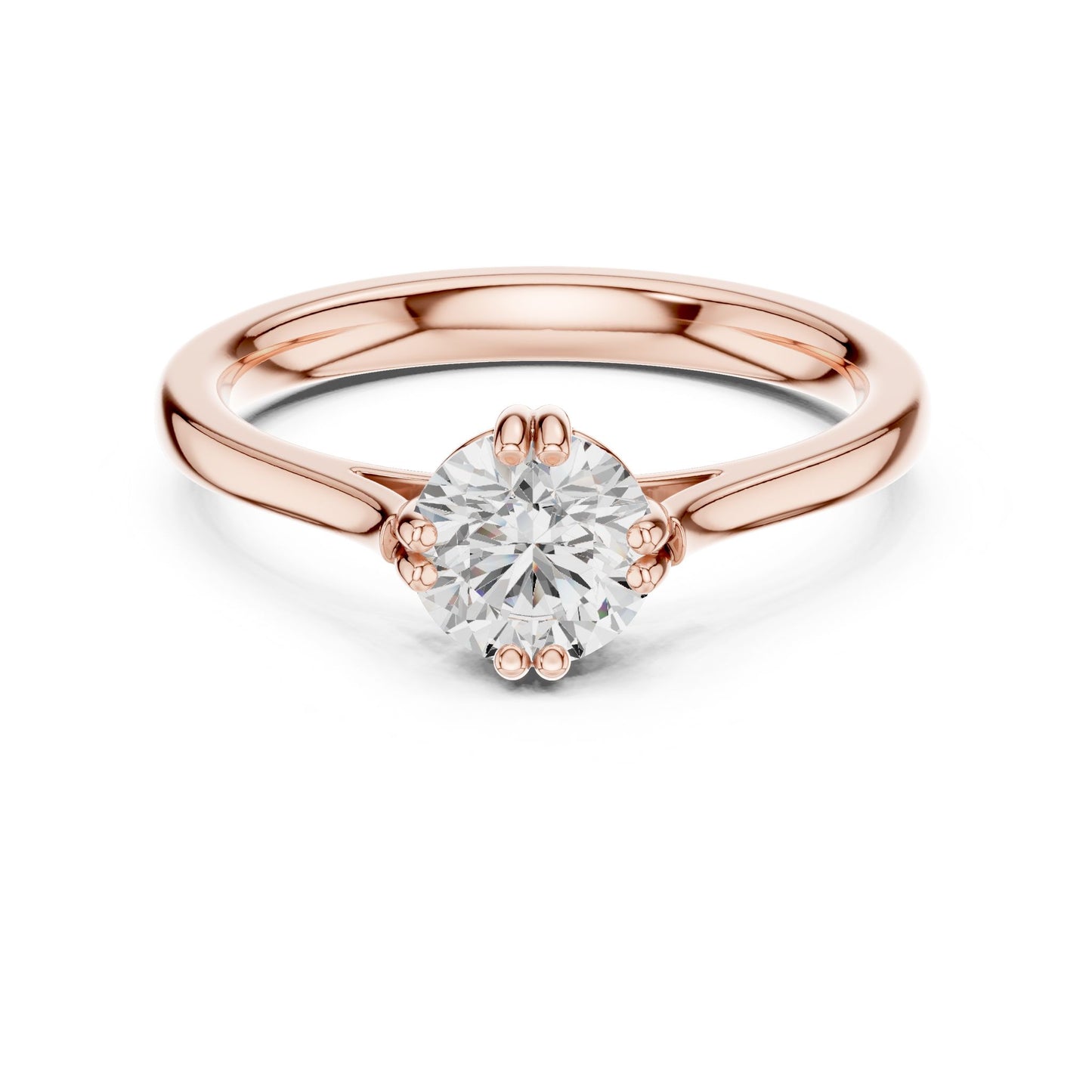 Round Lab Grown Diamond Solitaire Engagement Ring