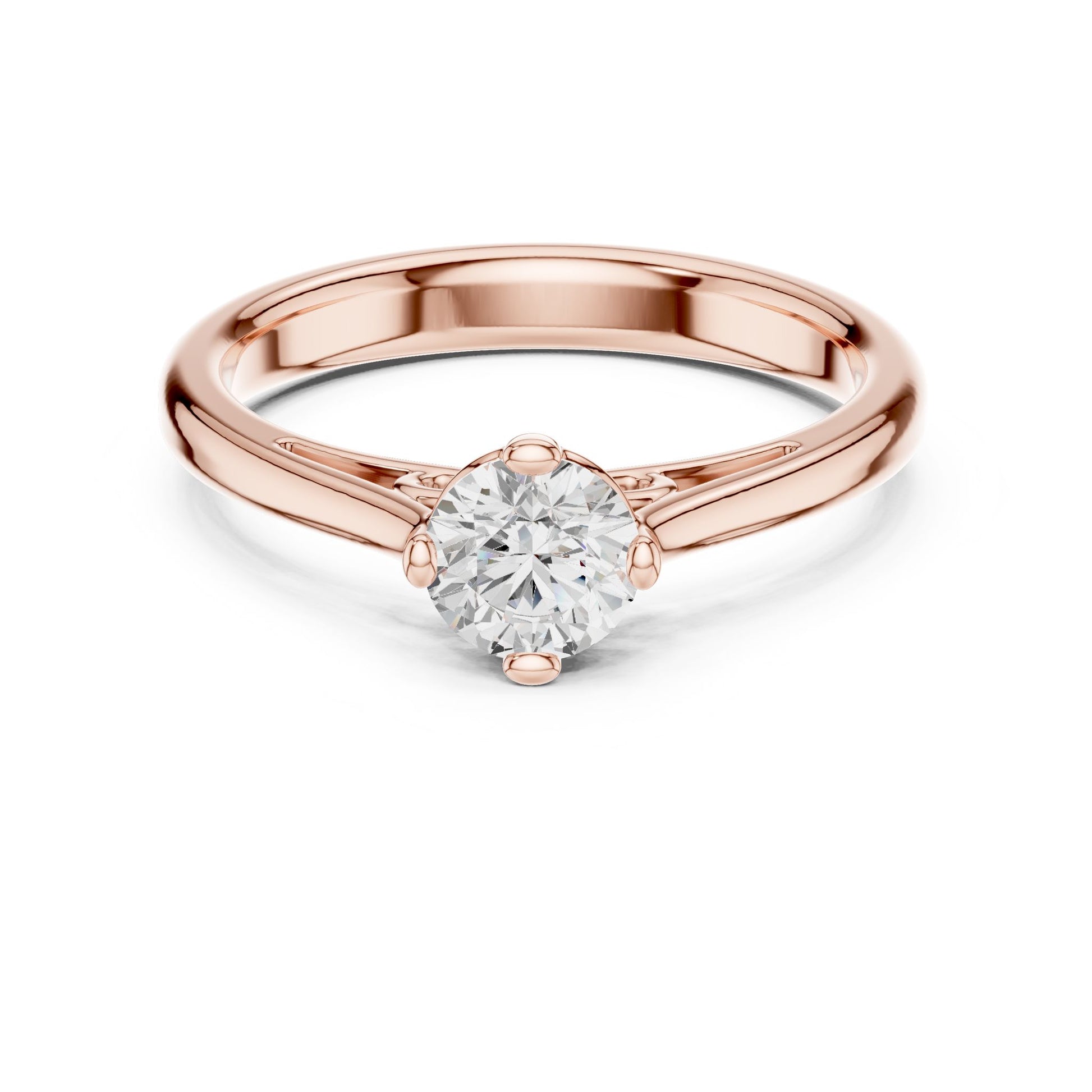 Round Lab Grown Diamond Solitaire Engagement Ring