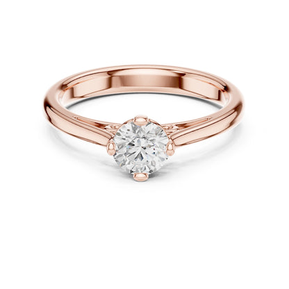 Round Lab Grown Diamond Solitaire Engagement Ring