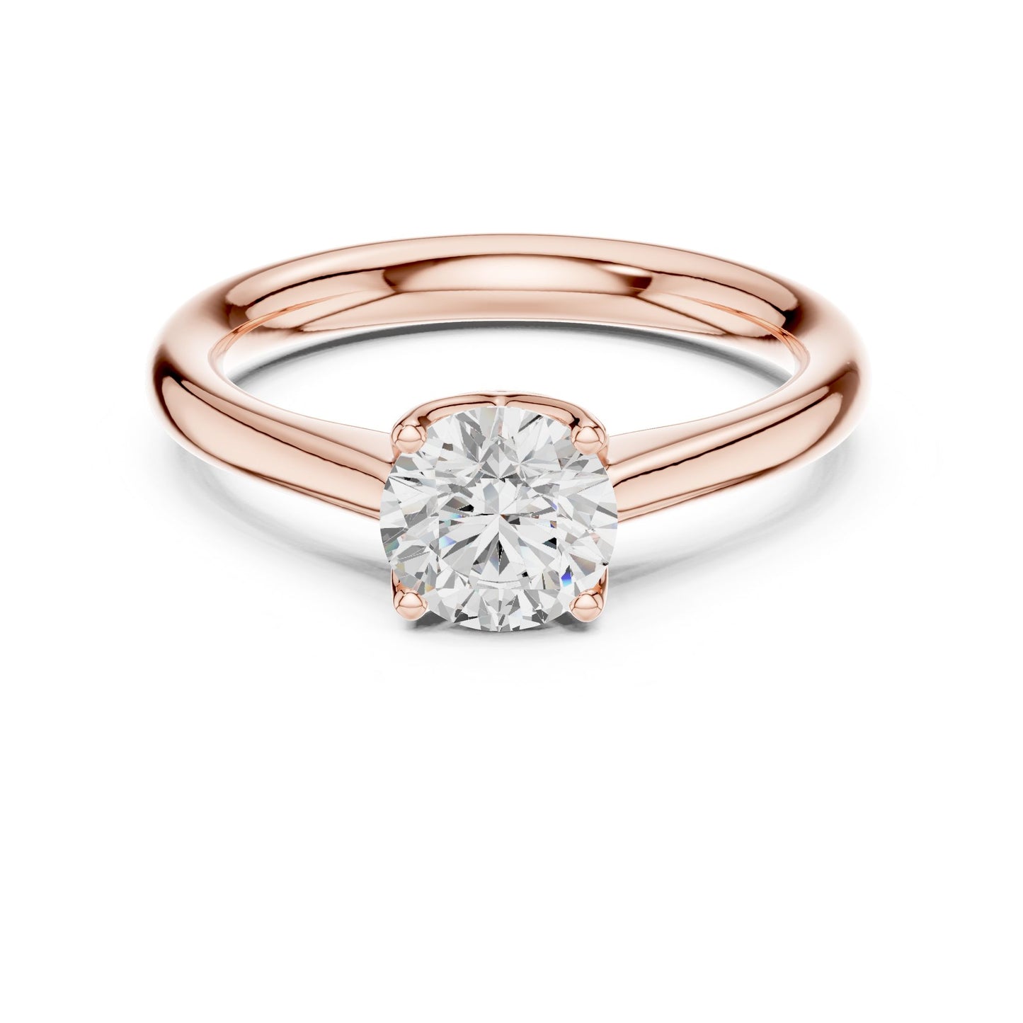 Round Lab Grown Diamond Solitaire Engagement Ring