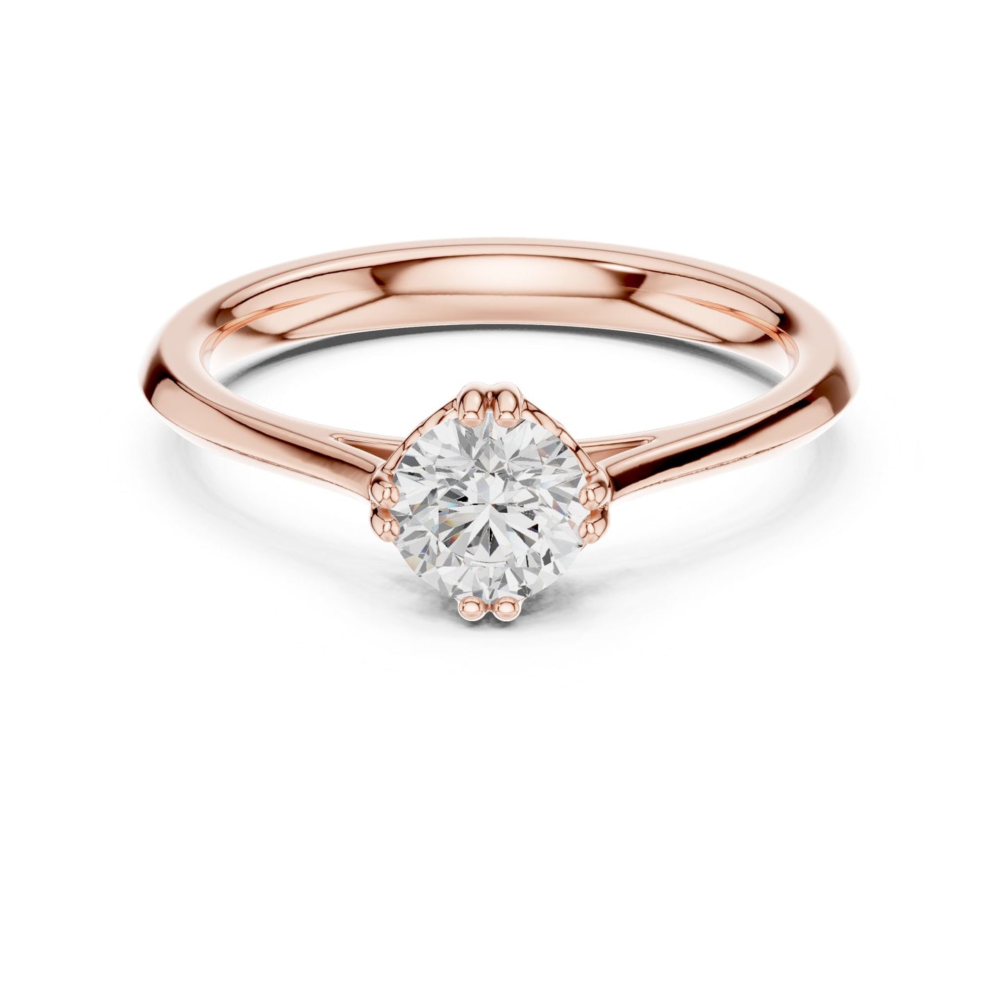 Round Lab Grown Diamond Solitaire Engagement Ring