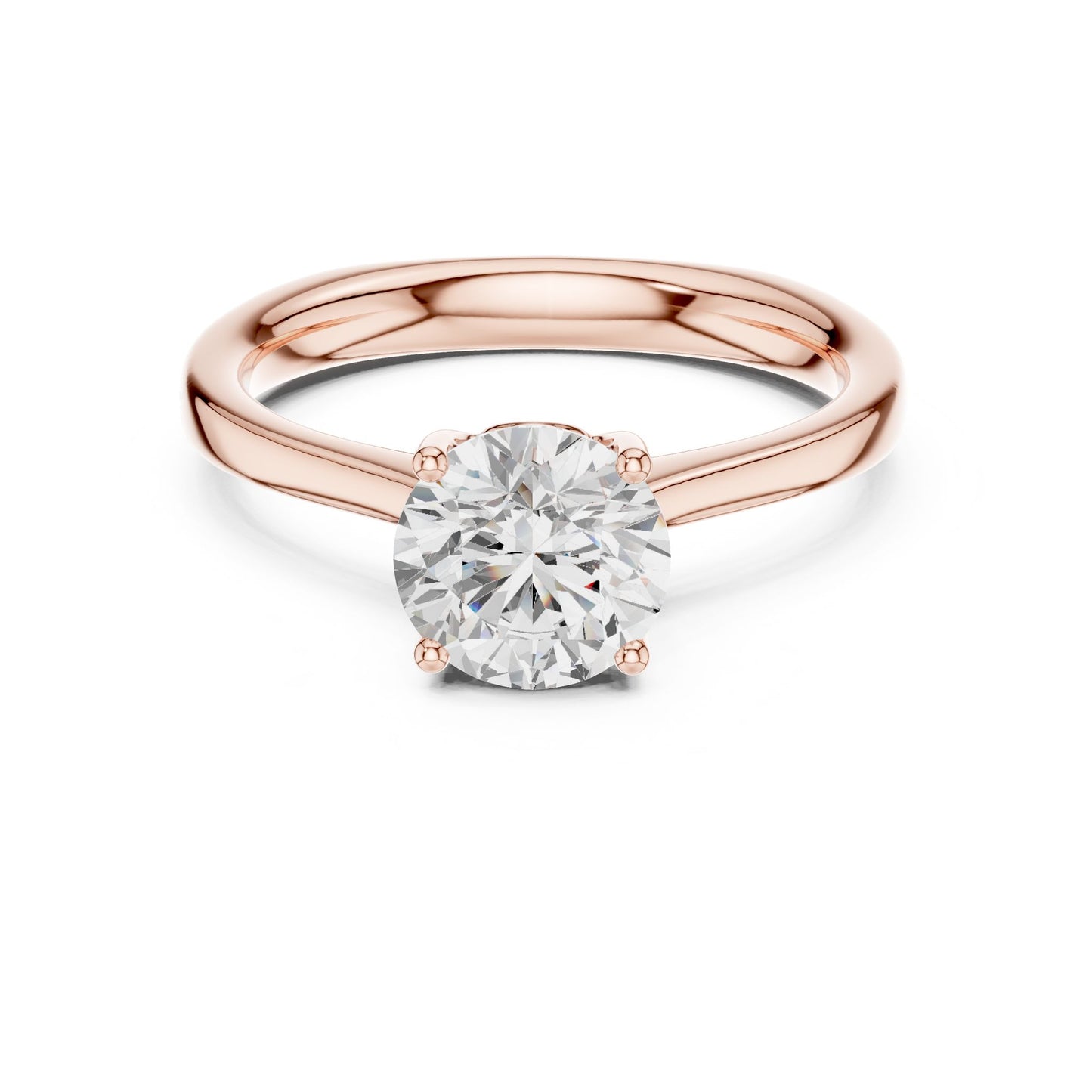 Round Lab Grown Diamond Solitaire Engagement Ring