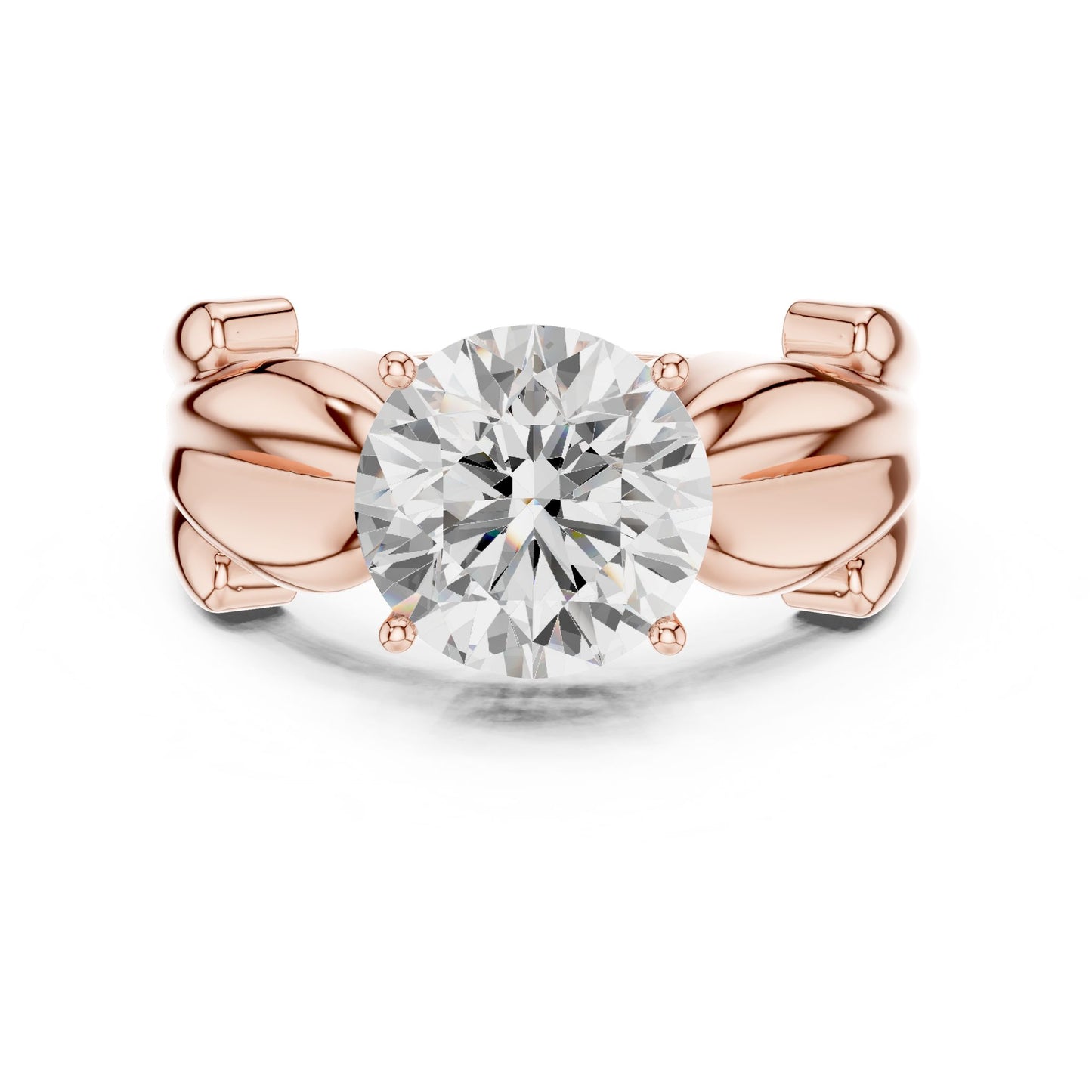 Round Lab Grown Diamond Solitaire Engagement Ring