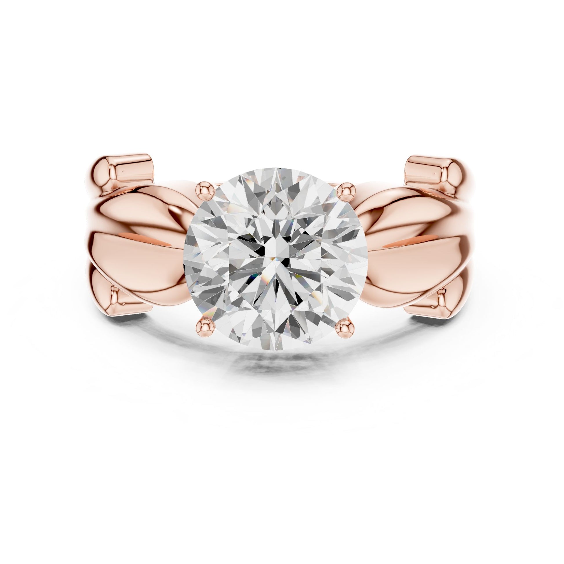 Round Lab Grown Diamond Solitaire Engagement Ring