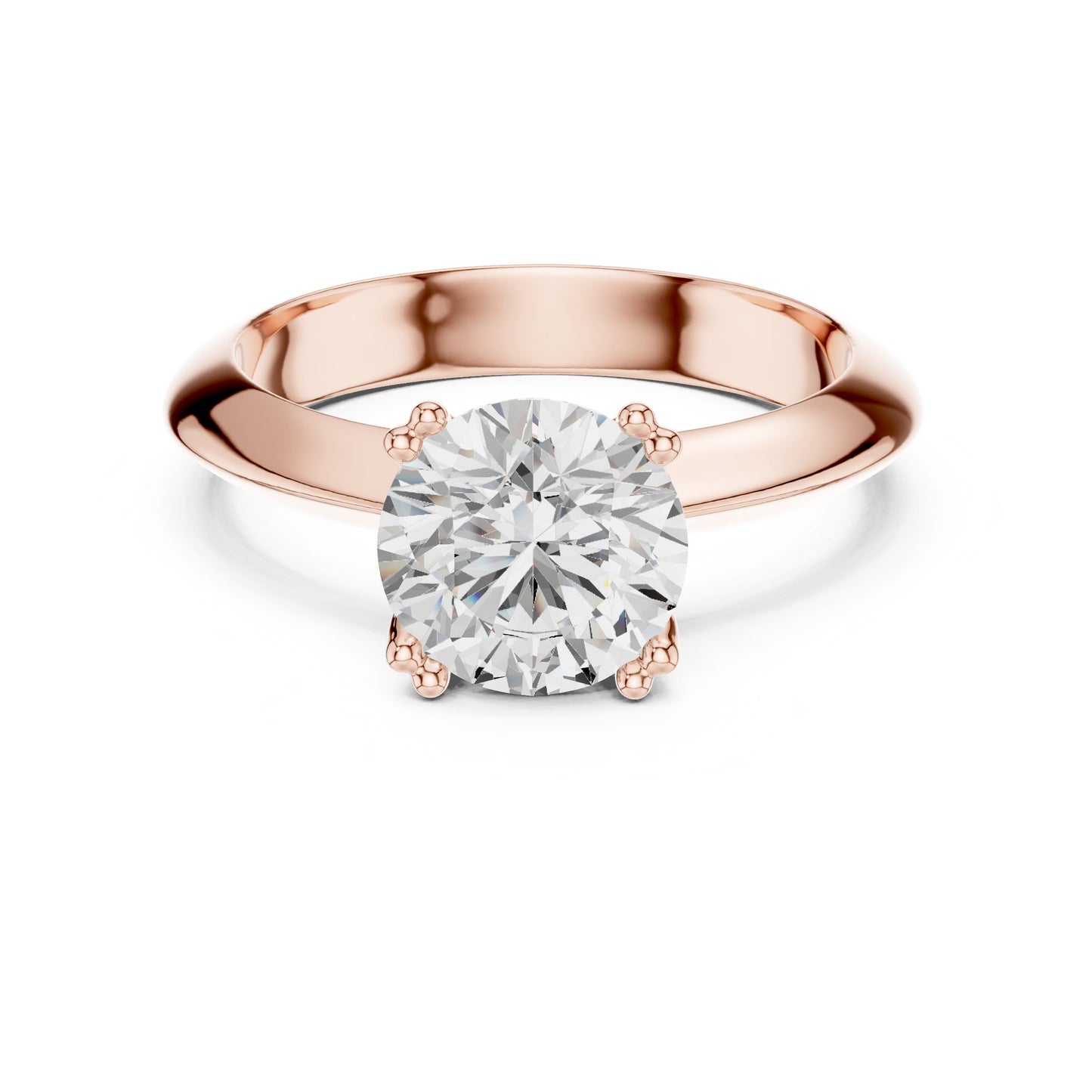 Round Lab Grown Diamond Solitaire Engagement Ring