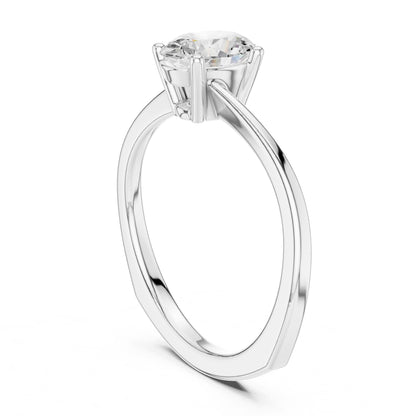 Round Lab Grown Diamond Solitaire Engagement Ring
