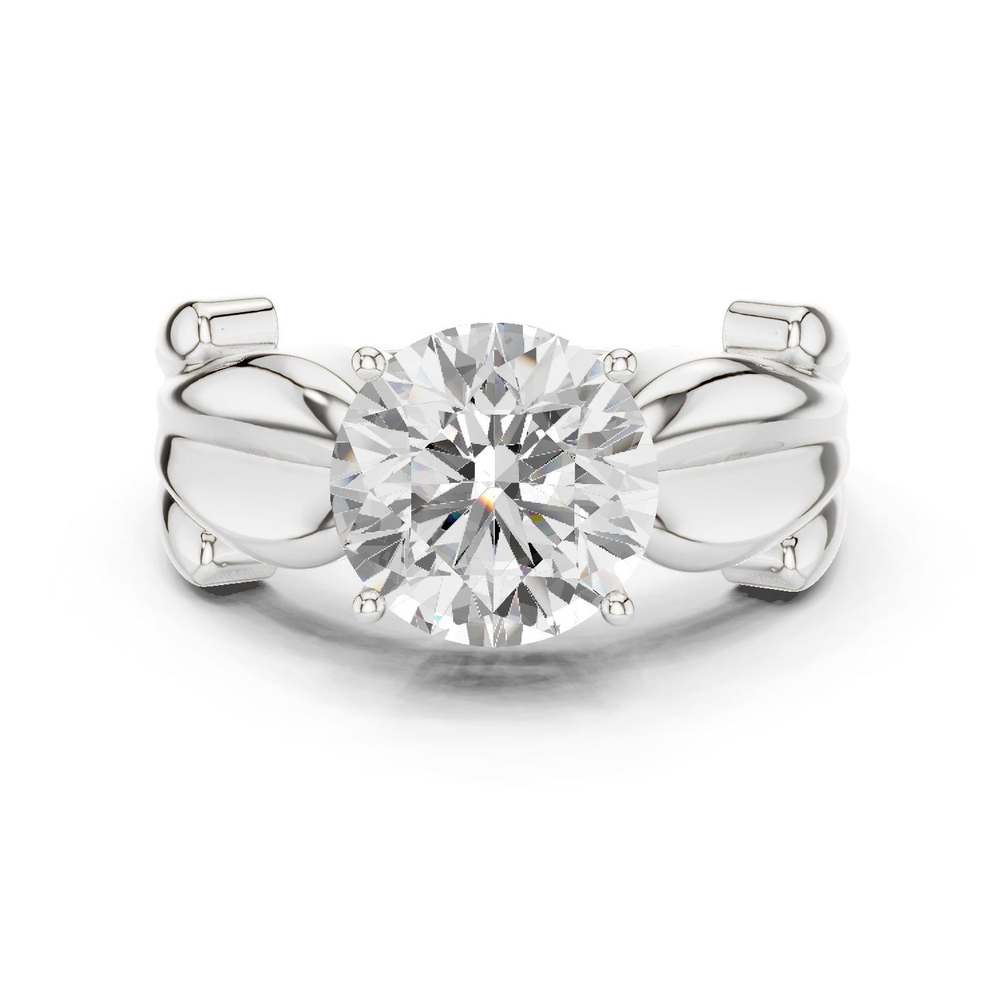 Round Lab Grown Diamond Solitaire Engagement Ring