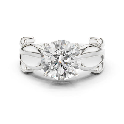 Round Lab Grown Diamond Solitaire Engagement Ring