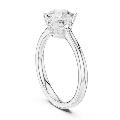 Round Lab Grown Diamond Solitaire Engagement Ring