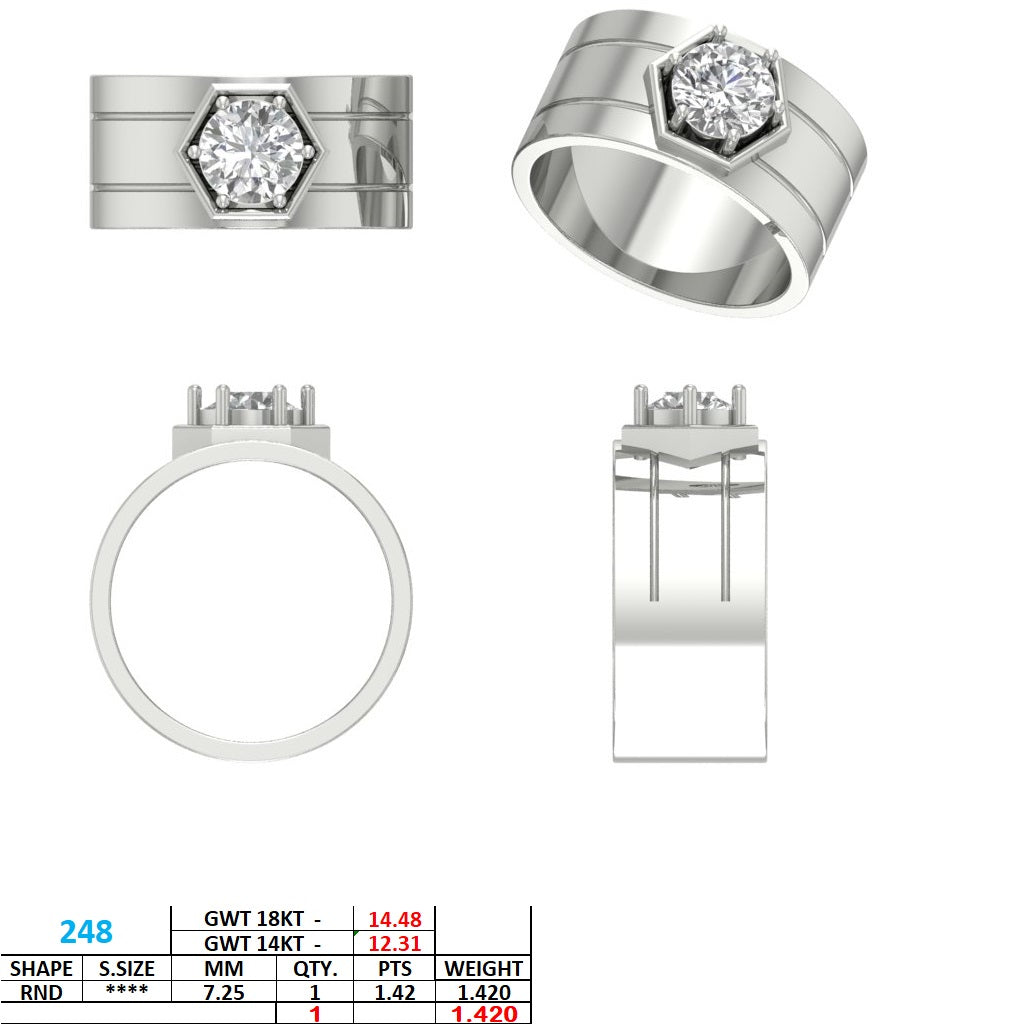 Men's Round Lab Grown Diamond Ring
