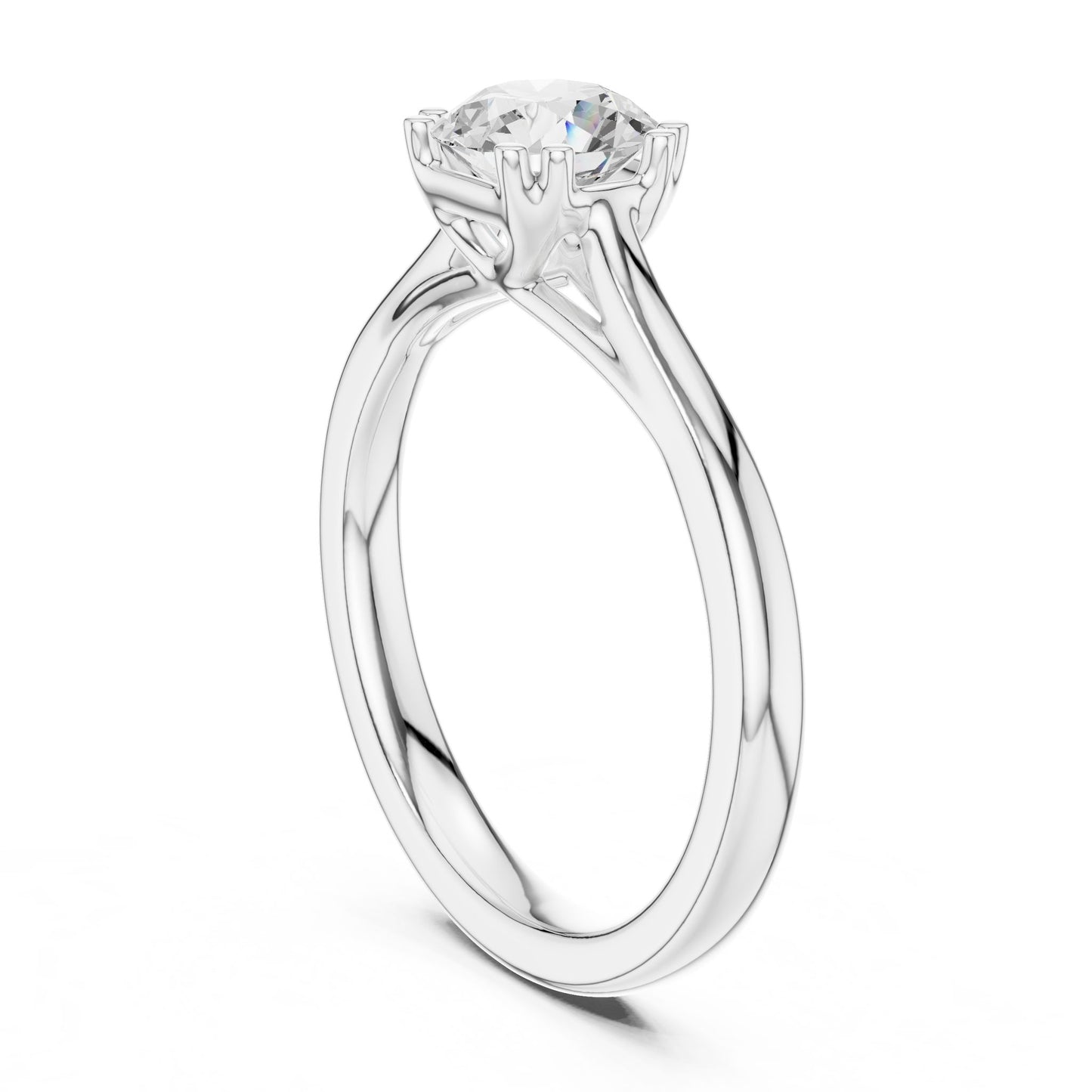 Round Lab Grown Diamond Solitaire Engagement Ring