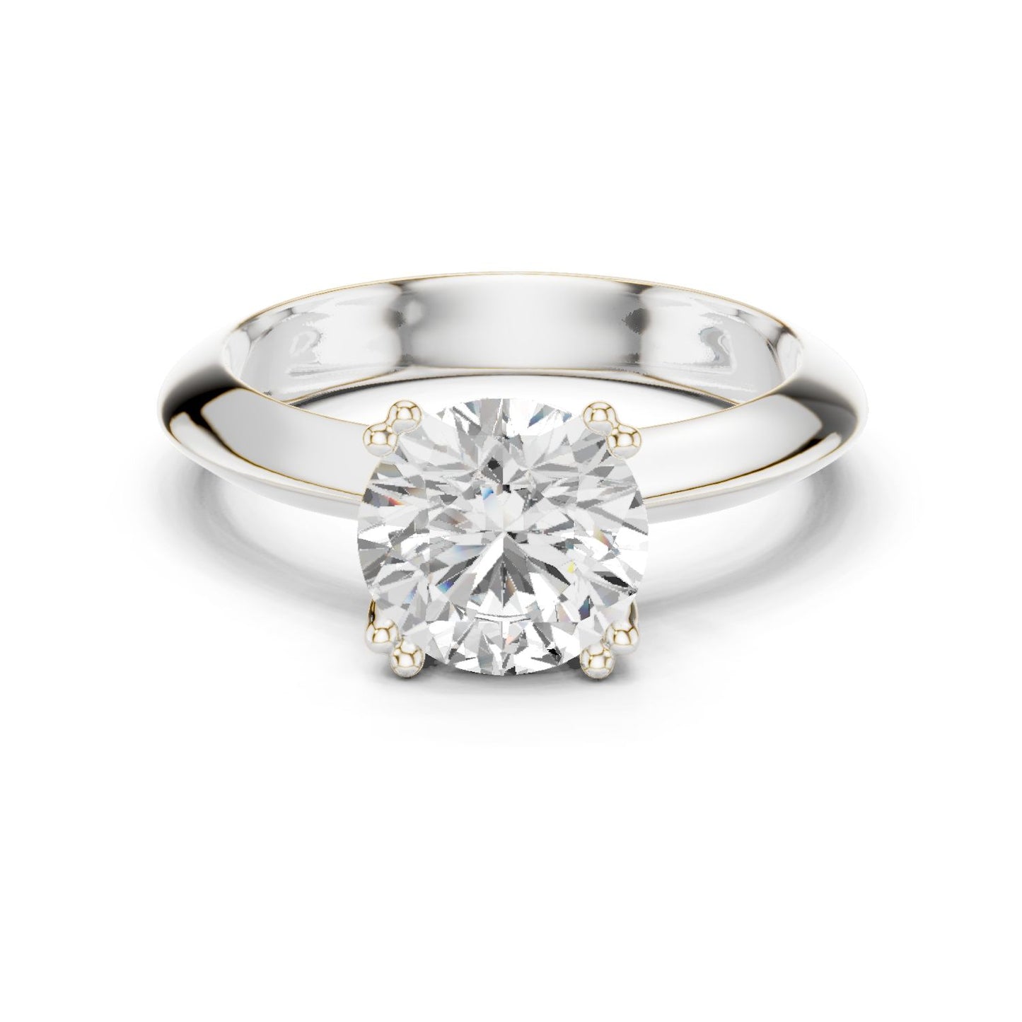 Round Lab Grown Diamond Solitaire Engagement Ring