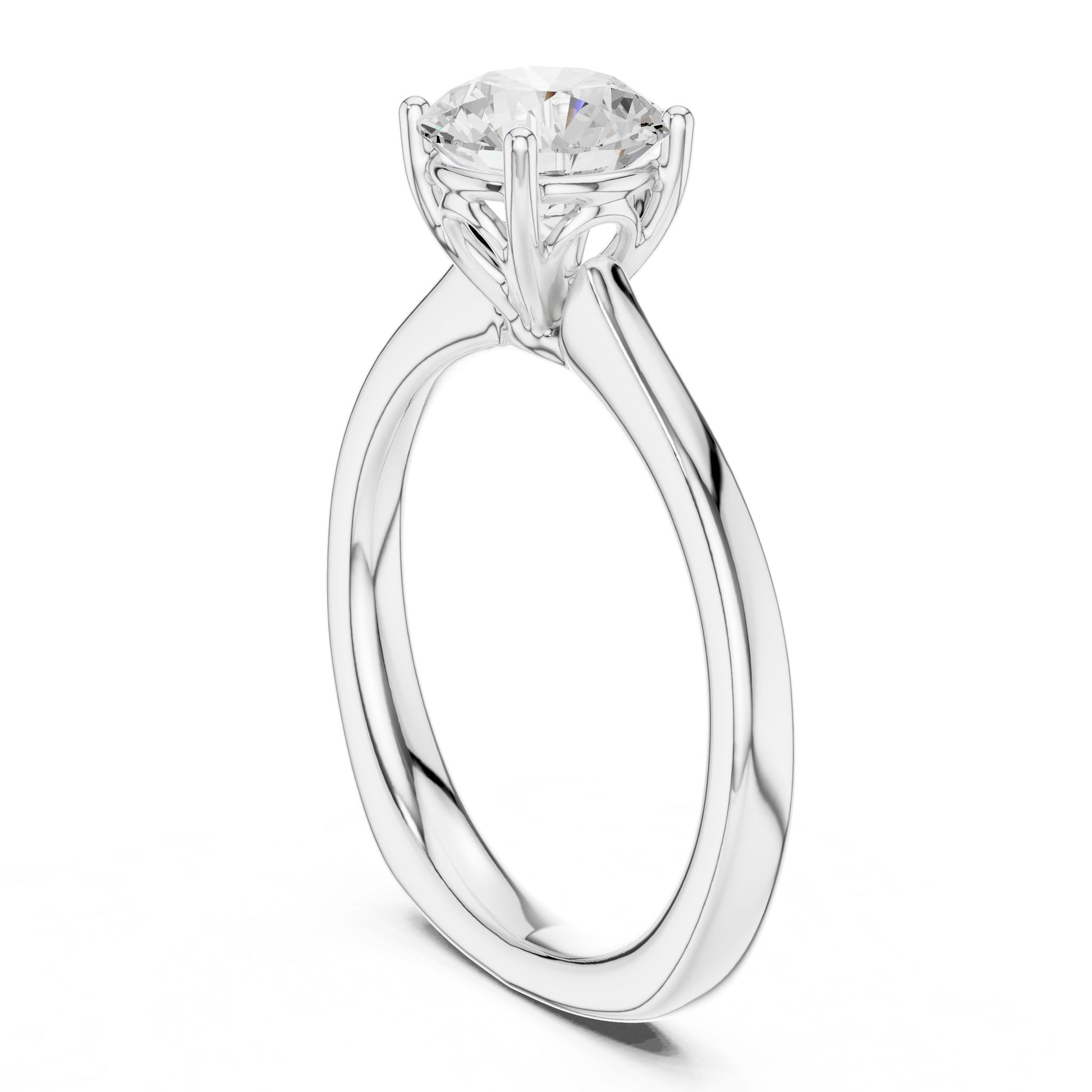 Round Lab Grown Diamond Solitaire Engagement Ring