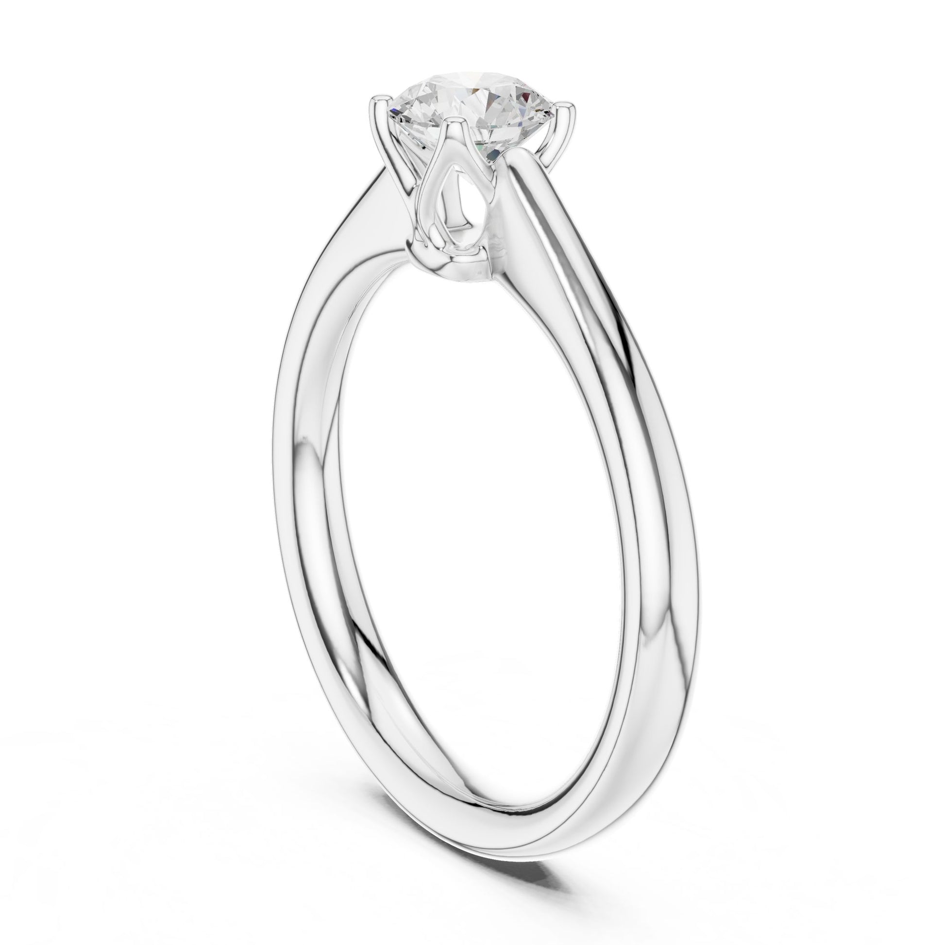 Round Lab Grown Diamond Solitaire Engagement Ring