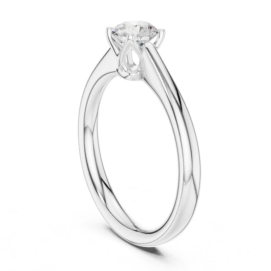 Round Lab Grown Diamond Solitaire Engagement Ring