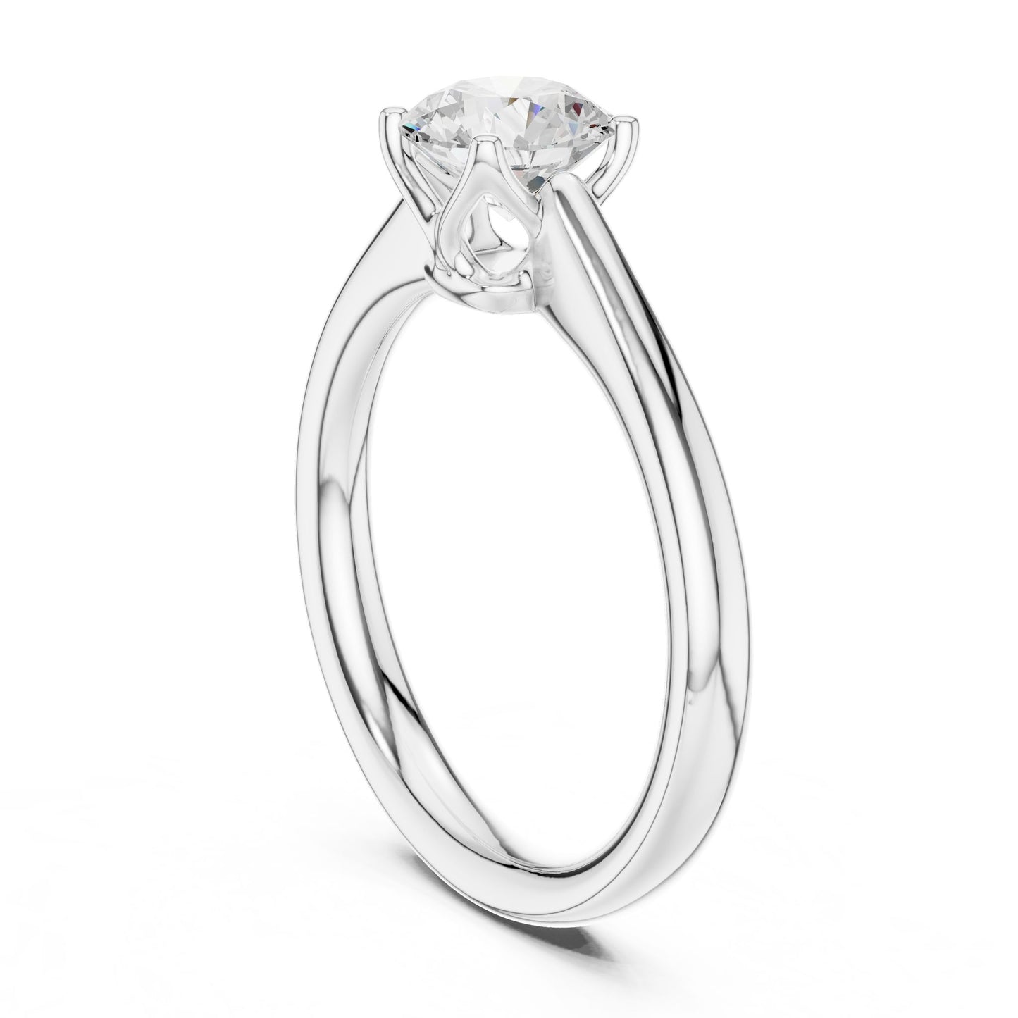 Round Lab Grown Diamond Solitaire Engagement Ring