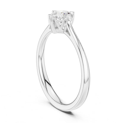 Round Lab Grown Diamond Solitaire Engagement Ring