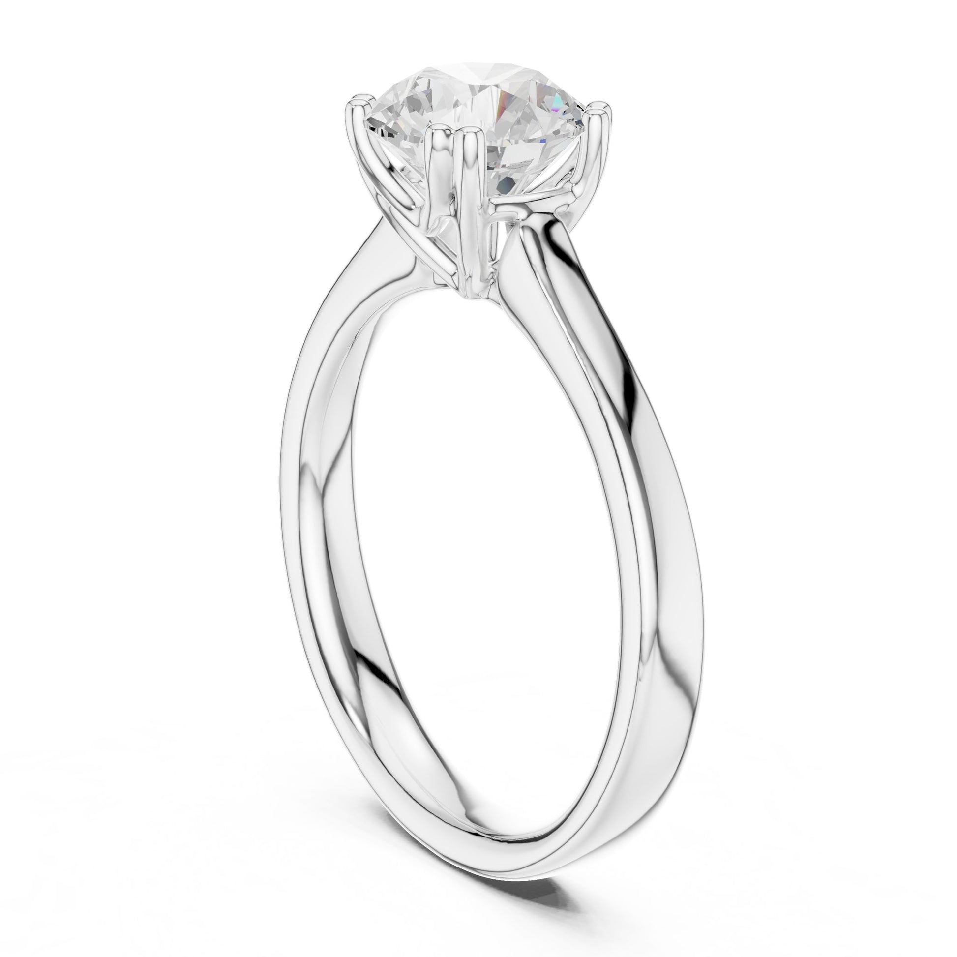 Round Lab Grown Diamond Solitaire Engagement Ring