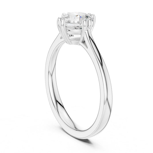 Round Lab Grown Diamond Solitaire Engagement Ring
