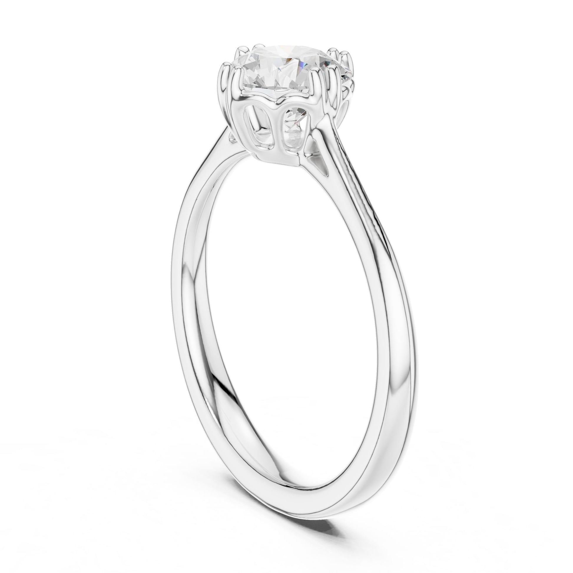Round Lab Grown Diamond Solitaire Engagement Ring