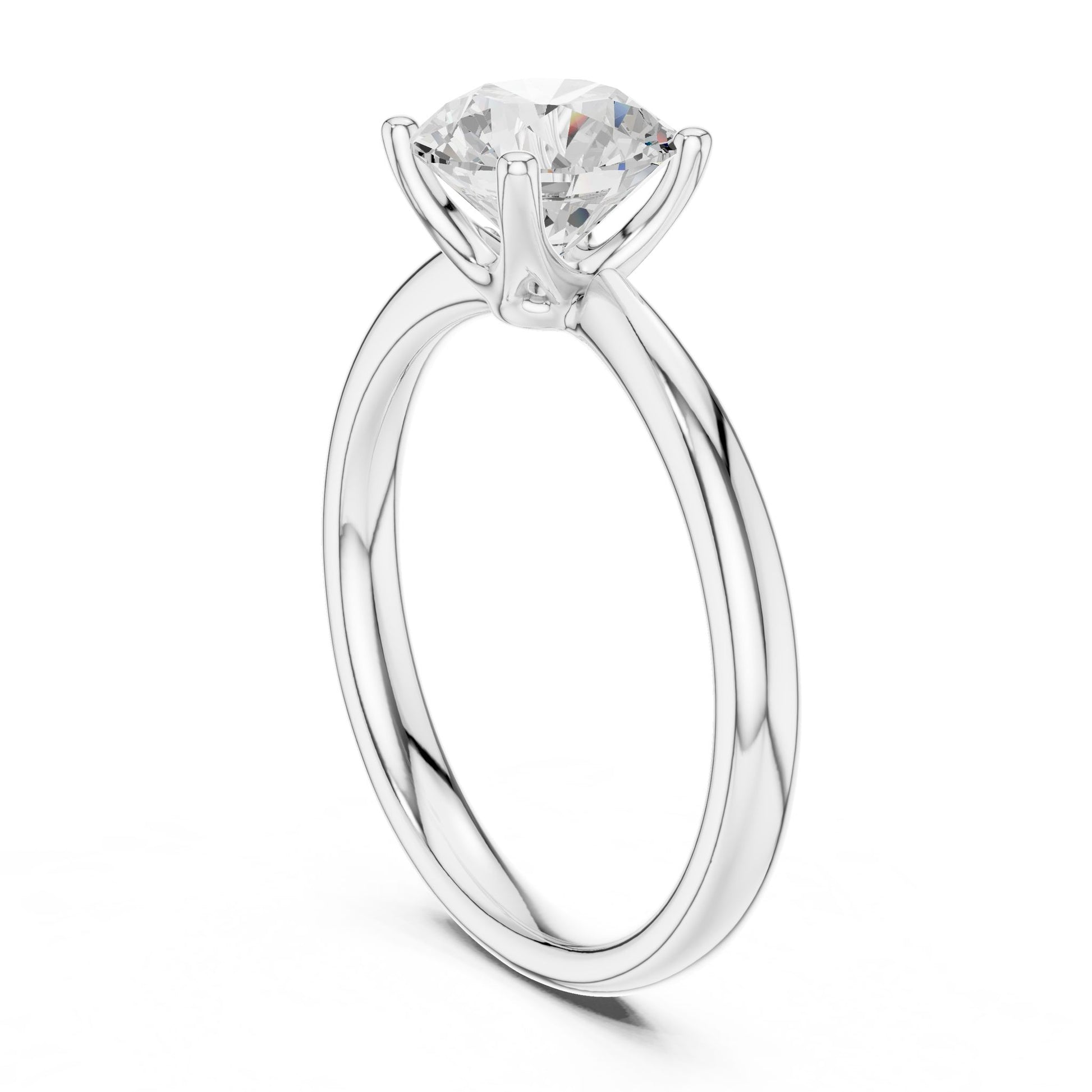 Round Lab Grown Diamond Solitaire Engagement Ring