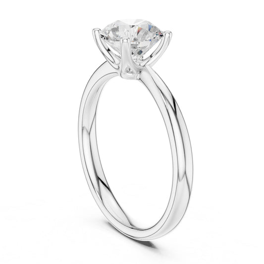 Round Lab Grown Diamond Solitaire Engagement Ring