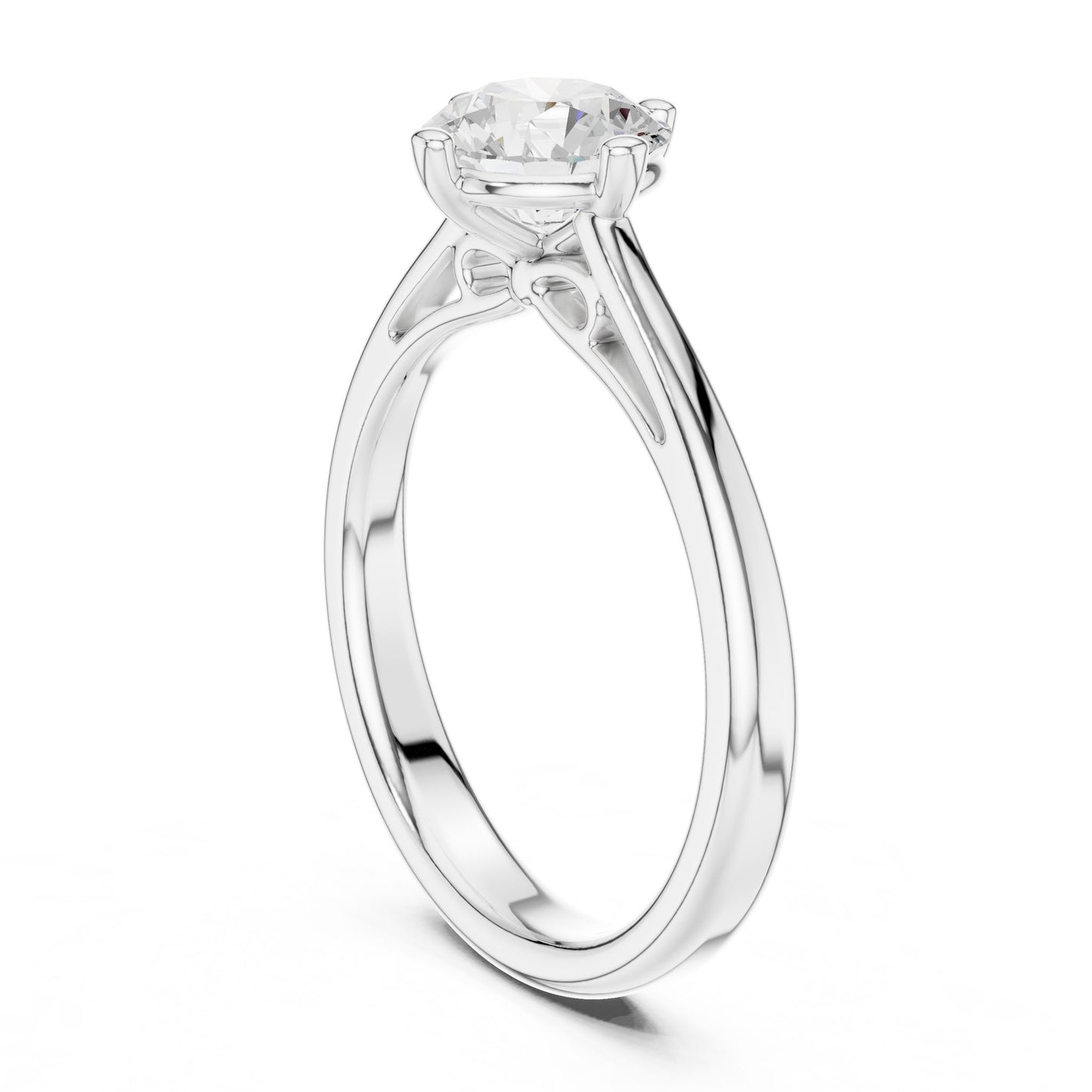 Round Lab Grown Diamond Solitaire Engagement Ring